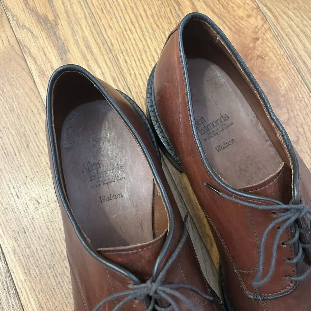 Allen Edmonds Walton Brown Leather Split Toe Derby Oxford Shoes Size 12 - Picture 6 of 7